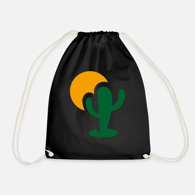 Sonnen Kaktus Design - Turnbeutel - Schwarz