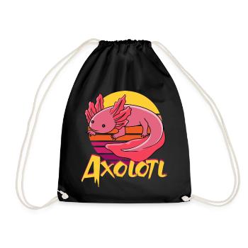 Vintage Axolotl - Turnbeutel - Schwarz - Vorne