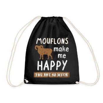 Drôle de mufflon sort mouton sauvage nature forêt - Sac de sport léger - noir - Devant