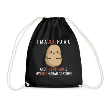 I’m a cute Potato - Sac de sport léger - noir - Devant