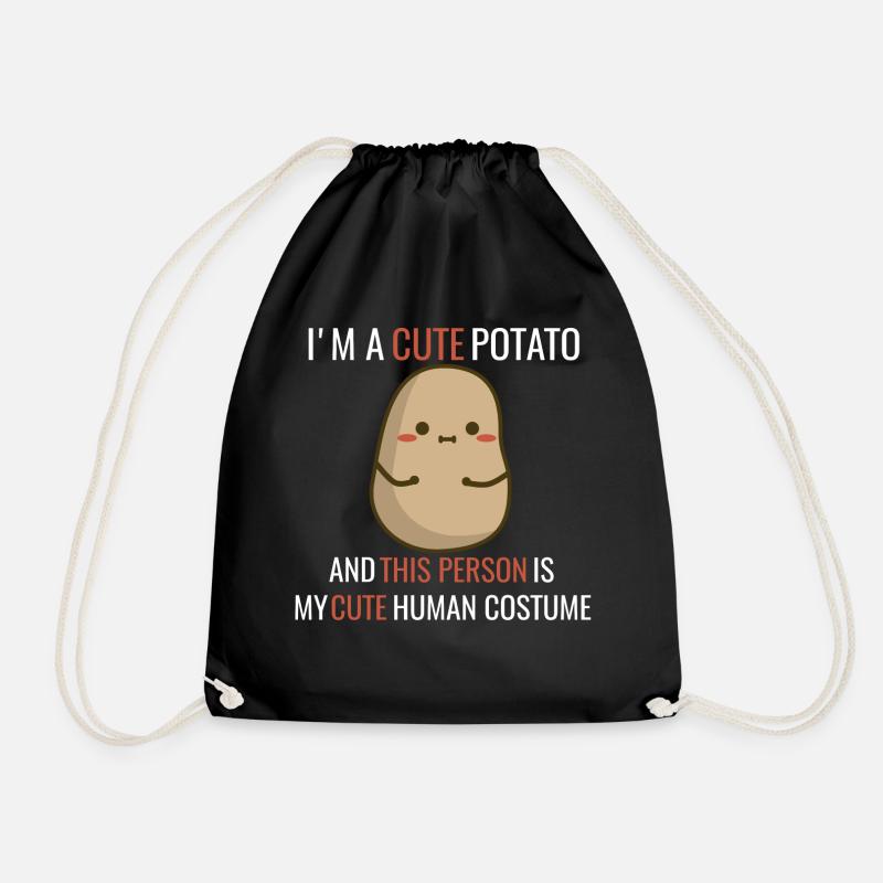 I'm a cute Potato - Drawstring Bag - black