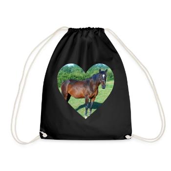 Horse Heart Design - Drawstring Bag - black - Front