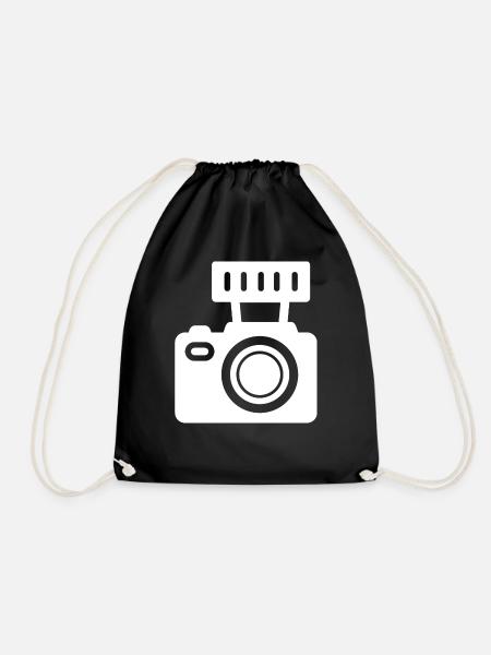 Camera - Drawstring Bag - black