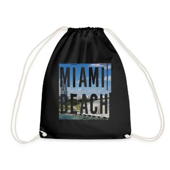 Miami Beach - Turnbeutel - Schwarz - Vorne