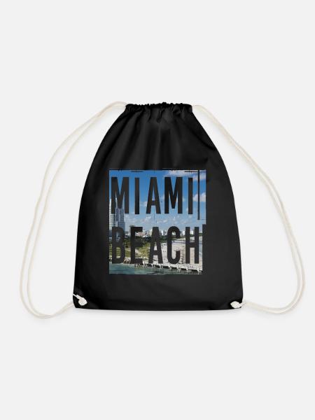 Miami Beach - Turnbeutel - Schwarz