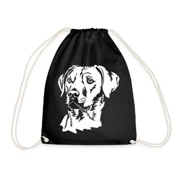 Rhodesian Ridgeback Kopf "Black Edition" - Turnbeutel - Schwarz - Vorne