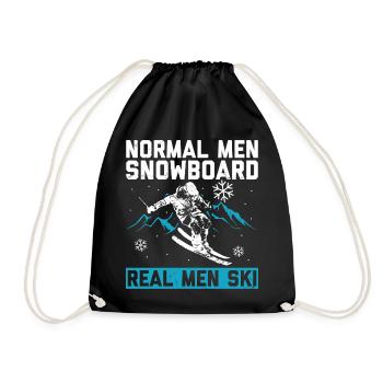 Skiing - Drawstring Bag - black - Front