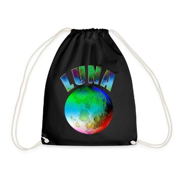 Luna Moon Rainbow - Drawstring Bag - black - Front