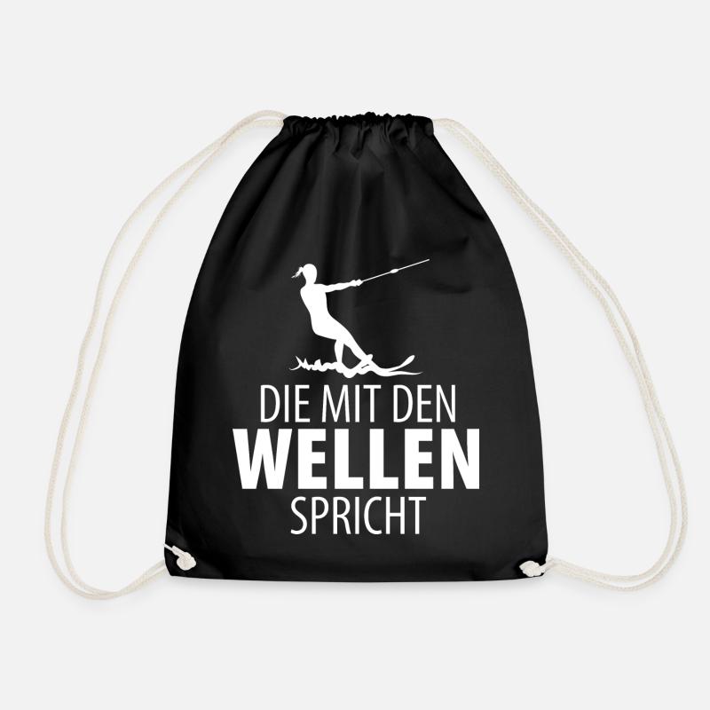 Wasserskier Wasserski Wasserskifahrer Damen Mutter - Turnbeutel - Schwarz
