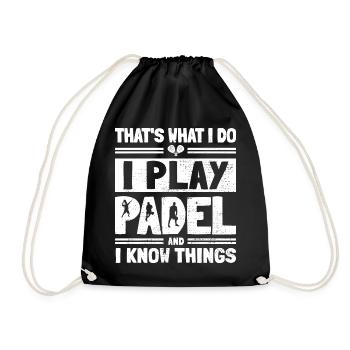 Das ist es, was ich tue Ich spiele Padel Funny Padelista - Turnbeutel - Schwarz - Vorne