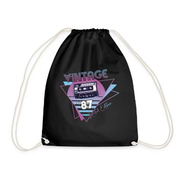 Vintage 1987 Cadeau d’anniversaire Cassette Rétro - Sac de sport léger - noir - Devant
