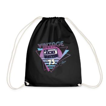 Vintage 1973 Cadeau d’anniversaire Cassette Rétro - Sac de sport léger - noir - Devant