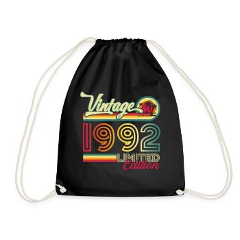 Original vintage 1992 30th birthday gift - Drawstring Bag - black - Front