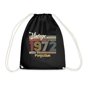 Octobre Né 1972 50e anniversaire Cadeau Cool - Sac de sport léger - noir - Devant