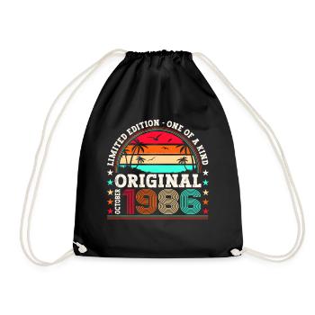 Original Octobre 1986 36th Birthday Gift Cool - Sac de sport léger - noir - Devant