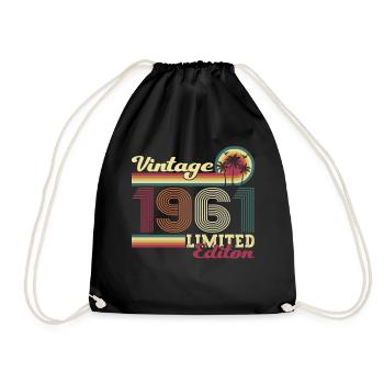 Original vintage 1961 61st birthday gift - Drawstring Bag - black - Front
