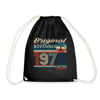 Original November 1978 44th Birthday Gift - Drawstring Bag - black - Front