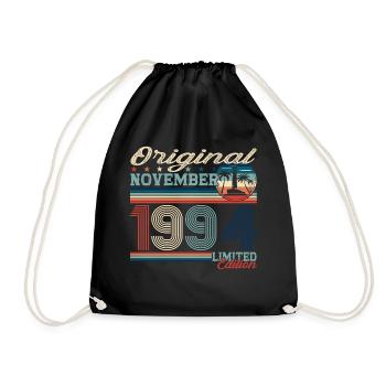 Original November 1994 28th Birthday Gift - Drawstring Bag - black - Front