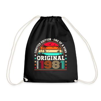 Original November 1981 41st birthday gift - Drawstring Bag - black - Front