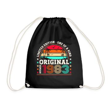 Original novembre 1983 Cadeau du 39e anniversaire - Sac de sport léger - noir - Devant