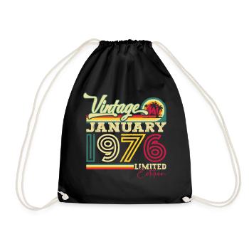 Né 1976 Janvier 47e anniversaire Homme cadeau - Sac de sport léger - noir - Devant