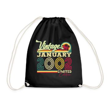 Année 2002 21e janvier cadeau d’anniversaire homme - Sac de sport léger - noir - Devant