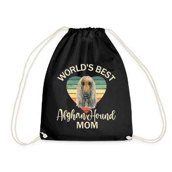 Afghan Greyhound Afghans - Drawstring Bag - black - Front
