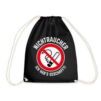 Nichtraucher – Ich Hab’s Geschafft! (3C / W) - Turnbeutel - Schwarz - Vorne