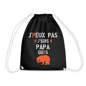 J peux pas je suis papa ours - Sac de sport léger - noir - Devant
