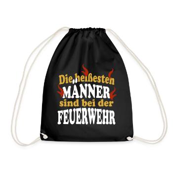 Die heißesten MÄNNER sind bei der FEUERWEHR - Turnbeutel - Schwarz - Vorne