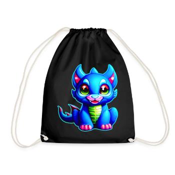 Petit dragon bleu fantastique effronté - Sac de sport léger - noir - Devant