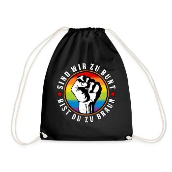Antifaschistisches LGBTQ+ Anti Homophobie Protest - Turnbeutel - Schwarz - Vorne