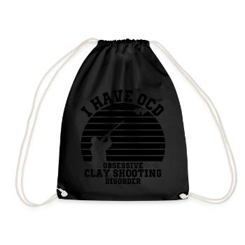 Tontaubenschießen Sprüche | Skeet Hobby Geschenke - Turnbeutel - Schwarz - Vorne