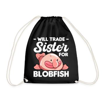 Blobfisch | Fische Aquaristik Blobfische Geschenke - Turnbeutel - Schwarz - Vorne