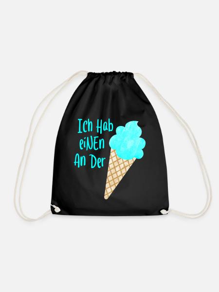 Einen an der Waffel coole Sprüche Eis Sommer Fun - Turnbeutel - Schwarz