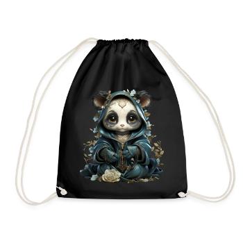 Panda Fairy the Mystical Oriental Panda Bear - Drawstring Bag - black - Front