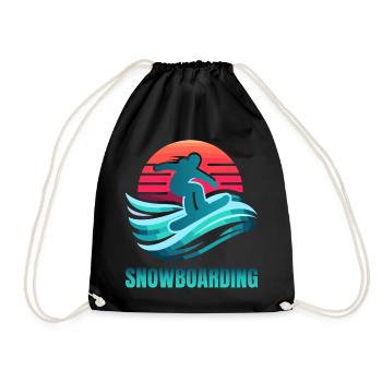 Lebendige Snowboard-Surfszene - Turnbeutel - Schwarz - Vorne