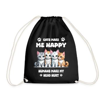 Les chats me rendent heureuse... - Sac de sport léger - noir - Devant