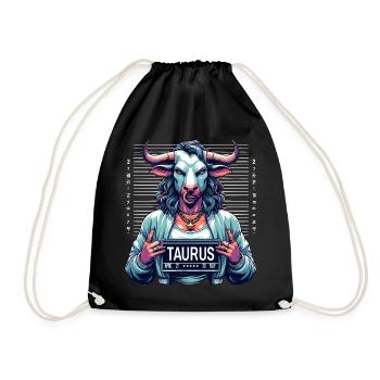 Stier Sternzeichen - Kraftvolles Design - Turnbeutel - Schwarz - Vorne