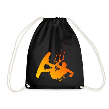 Women's Men's Kitesurfing Kitesurfing Kitesurfing Kitesurfing - Drawstring Bag - black - Front