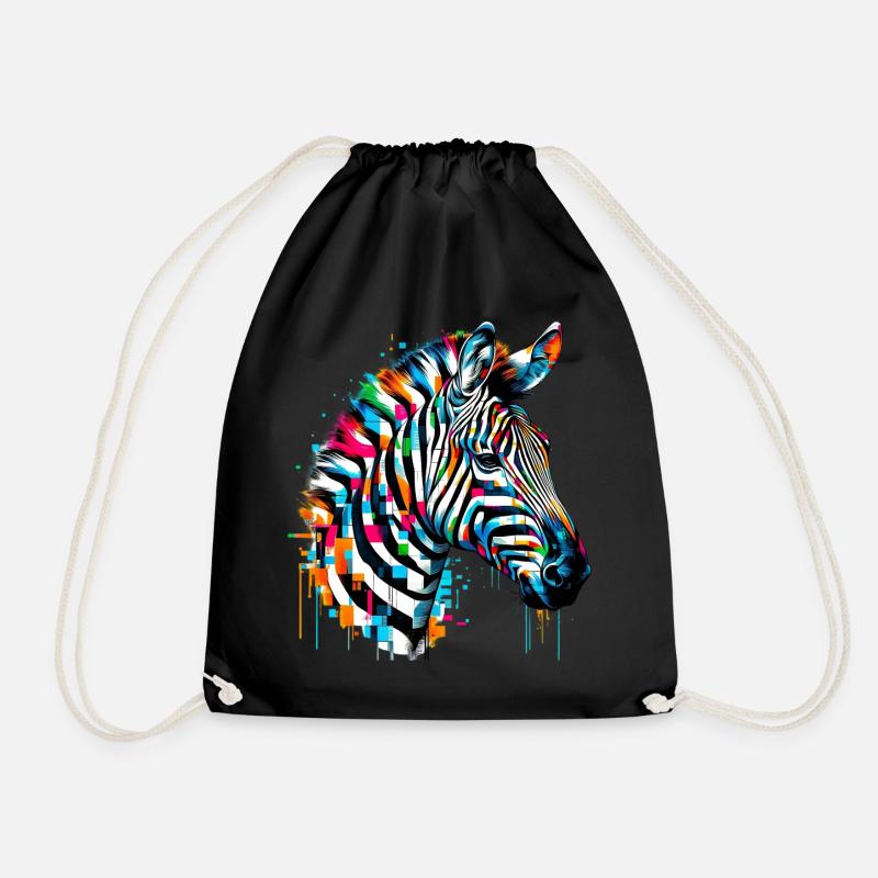 Zebra - Turnbeutel - Schwarz