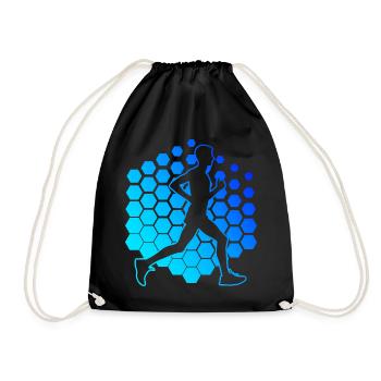 Herren Fitness Joggen Jogging Running Damen - Turnbeutel - Schwarz - Vorne