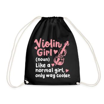 Violine Geigerin Geigenspielerin - Turnbeutel - Schwarz - Vorne