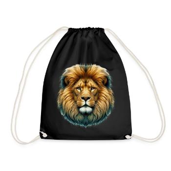 Lion - Drawstring Bag - black - Front