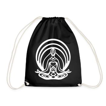Meditation Lotus Chakra - Drawstring Bag - black - Front