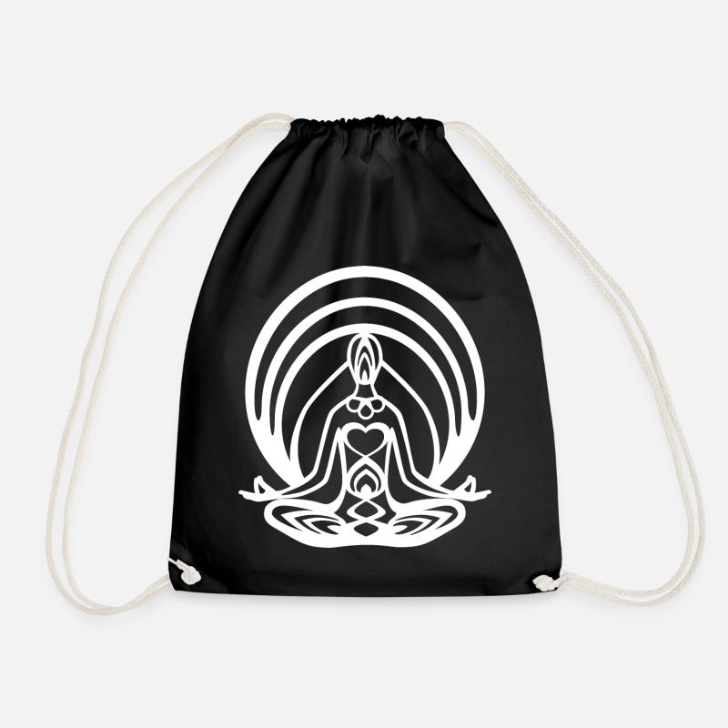 Meditation Lotussitz Chakra - Turnbeutel - Schwarz