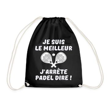 Padel, padel racket, padel fan - Drawstring Bag - black - Front