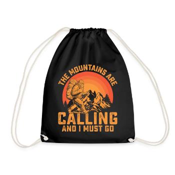 Mountains Are Calling and I Must Go - Drawstring Bag - black - Front