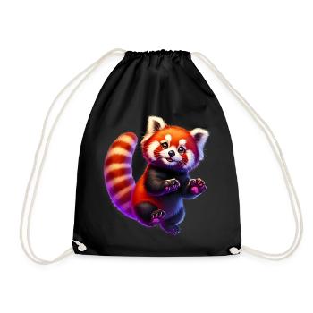 Petit panda - Sac de sport léger - noir - Devant