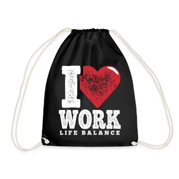I Love Work-Life-Balance - Turnbeutel - Schwarz - Vorne